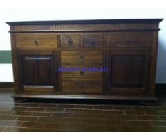 Credenza - madia in stile arte povera legno color noce in perfette condizioni