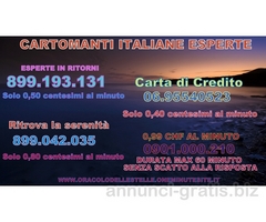 ESPERTE IN RITORNI SENSITIVE CARTOMANTI 899193131 0,50 CENT CARTA 0,30 CENT